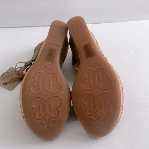 BORN $120 Shoes Women’s Lenore Platform Wedge Tan Leather Sandal Size 10 NWT - Picture 7 of 7